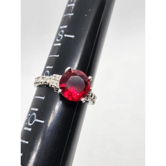 RINGS-DIAMOND CANDLE RINGS-Lot of 5-Size 9-Different "Stones"-Silver Tone - Picture 10 of 16